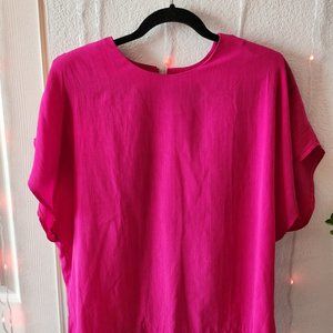 S.G. Sport Magenta Vintage Blouse with Shoulder Pads Size 1X 100% Polyester